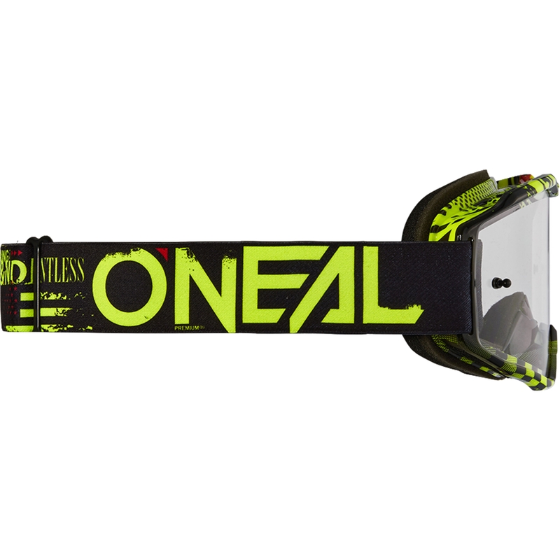 Lunettes de motocross O´Neal B-10 Attack noir-jaune (plexiglas transparent)