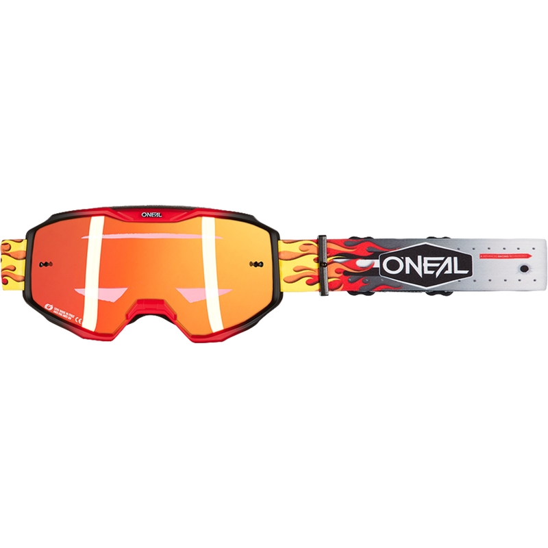 Lunettes de motocross O´Neal B-10 HR multicolores (plexiglas rouge iridium)