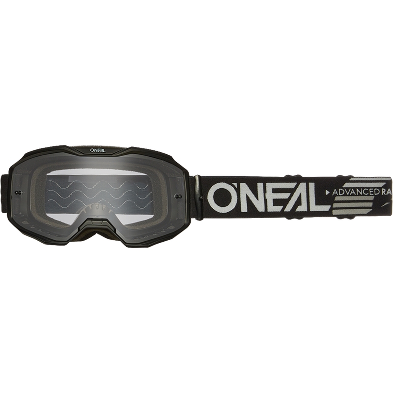 Lunettes de motocross O´Neal B-10 Noir uni (plexiglas transparent)