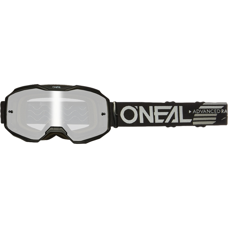 Lunettes de motocross O´Neal B-10 Noir uni (plexiglas argenté miroir)