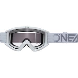 Lunettes de motocross O´Neal B-Zero blanches (plexiglas transparent)