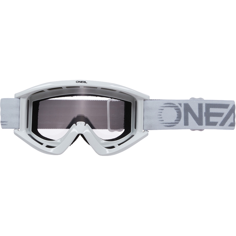 Lunettes de motocross O´Neal B-Zero blanches (plexiglas transparent)