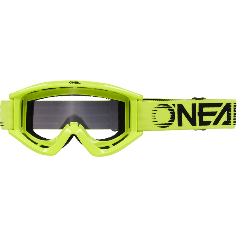 Lunettes de motocross O´Neal B-Zero jaune fluo (plexiglas transparent)