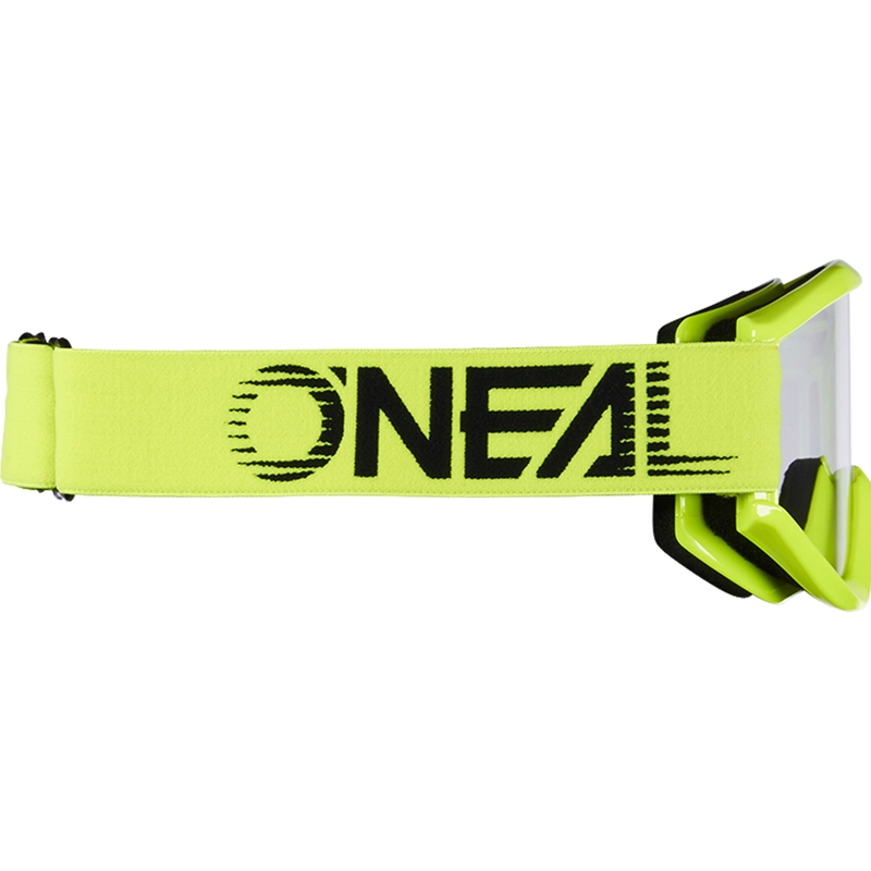 Lunettes de motocross O´Neal B-Zero jaune fluo (plexiglas transparent)