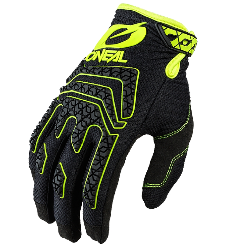 Gants de motocross O'Neal Sniper Elite noir et jaune fluo