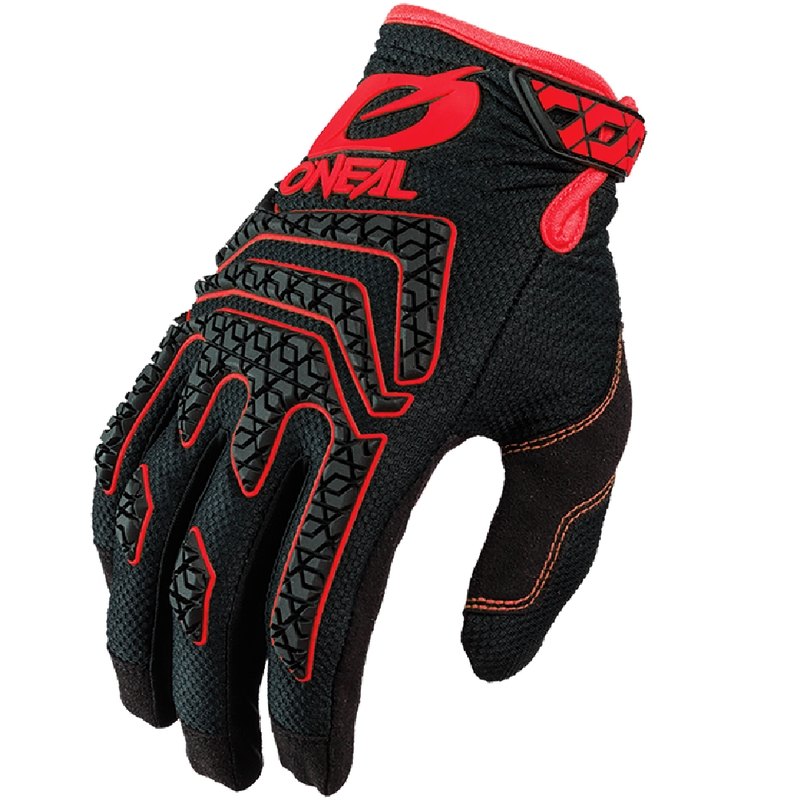 Gants de motocross O'Neal Sniper Elite noirs et rouges