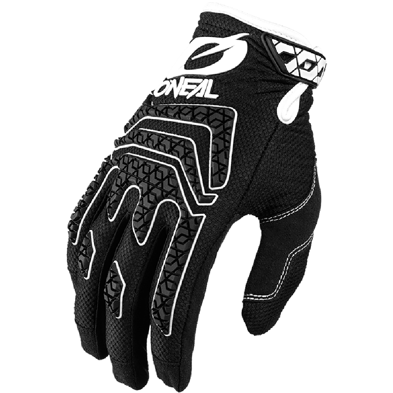 Gants de motocross O'Neal Sniper Elite noirs et blancs