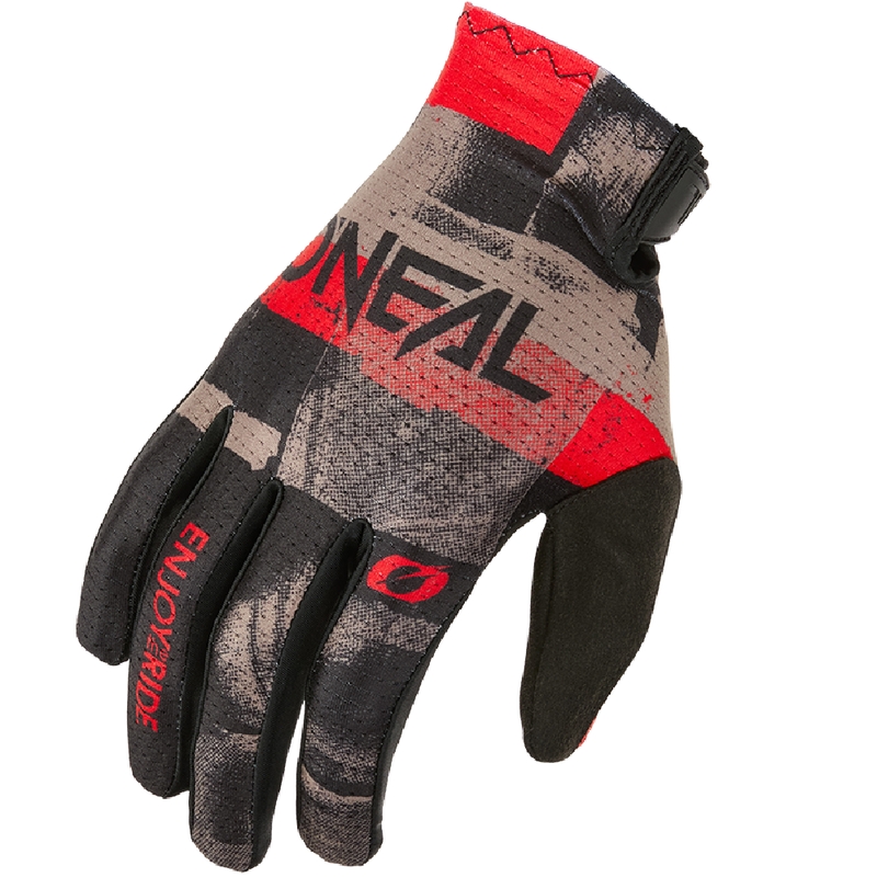 Gants de motocross O'Neal Matrix Roller gris-rouge