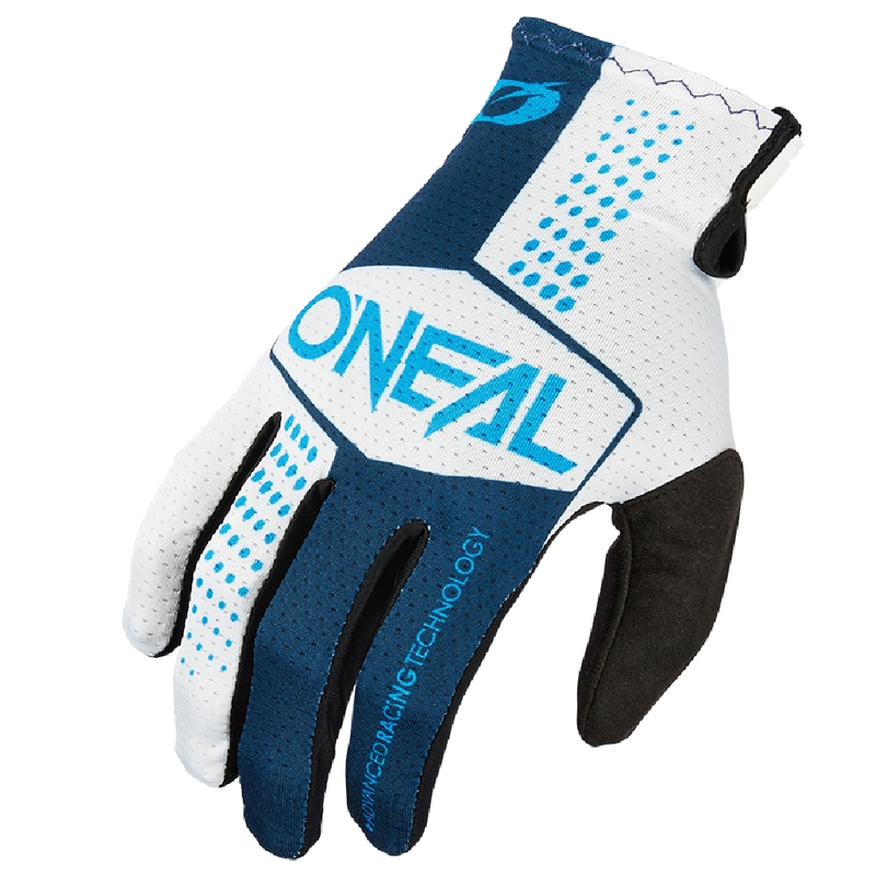 Gants de motocross O'Neal Matrix Split bleus et blancs