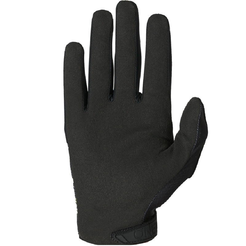 Gants de motocross O'Neal Matrix Rancid pour enfants, noir et jaune fluo