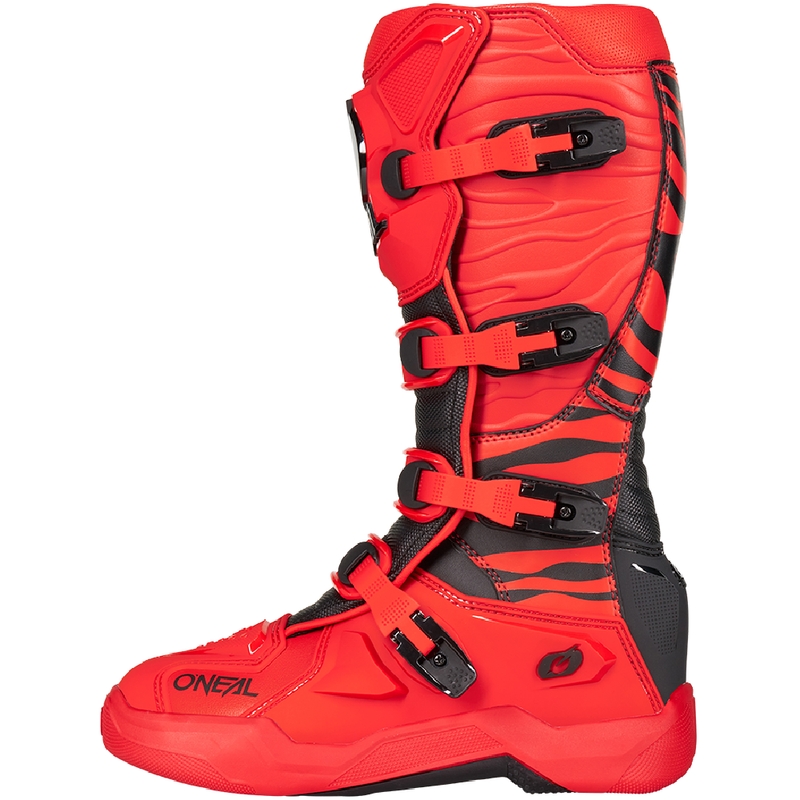 Bottes de motocross O'Neal 3SRS Zebra rouges