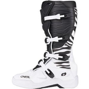 Bottes de motocross O'Neal 3SRS Zebra noires et blanches