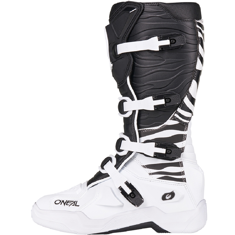 Bottes de motocross O'Neal 3SRS Zebra noires et blanches