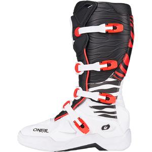 Bottes de motocross O'Neal 3SRS Zebra noir-blanc-rouge