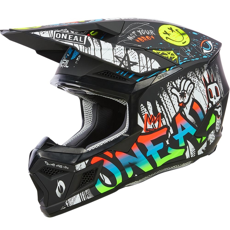 Casque de motocross enfant O'Neal 3SRS Rancid noir et blanc
