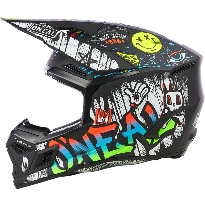 Casque de motocross enfant O'Neal 3SRS Rancid noir et blanc