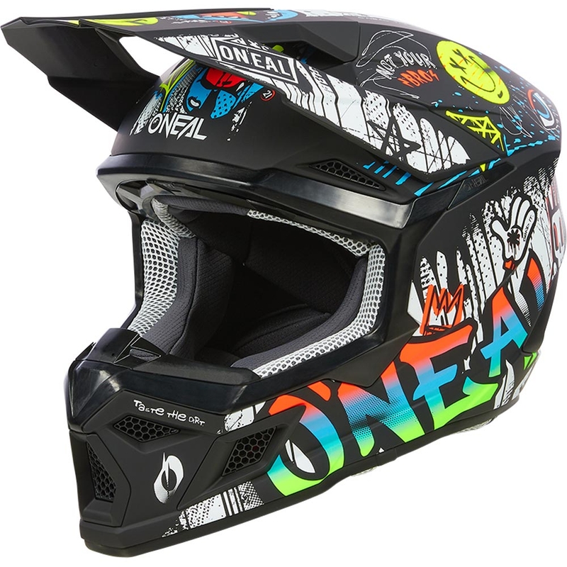 Casque de motocross enfant O'Neal 3SRS Rancid noir et blanc