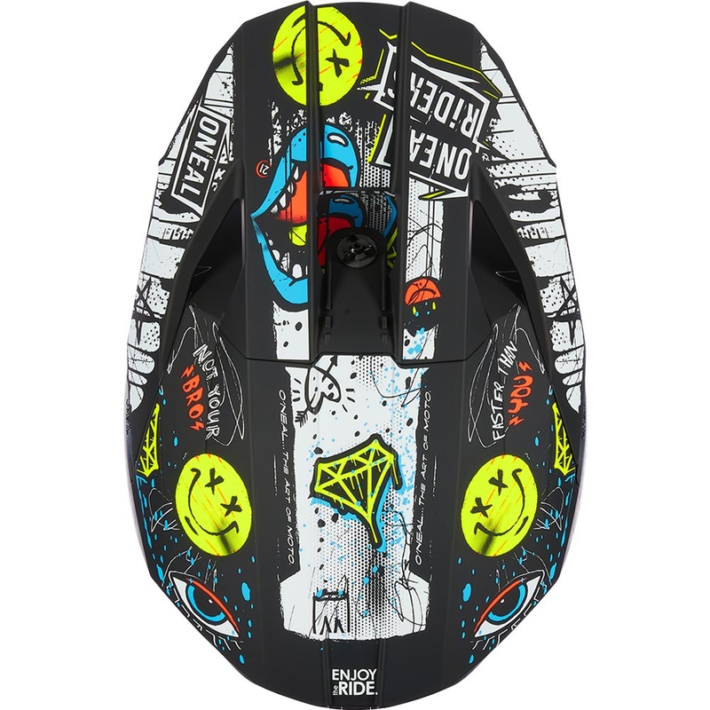 Casque de motocross enfant O'Neal 3SRS Rancid noir et blanc