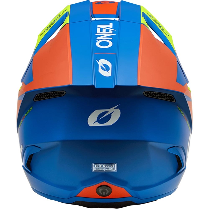 Casque de motocross enfant O'Neal 3SRS Bleu mat uni jaune fluo