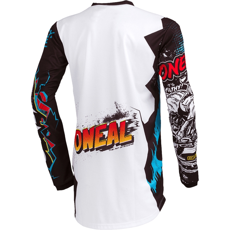 Maillot de motocross O'Neal Element Villain pour enfant, blanc