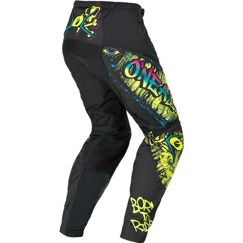 Pantalon de motocross enfant O'Neal Element Rancid, noir et jaune fluo