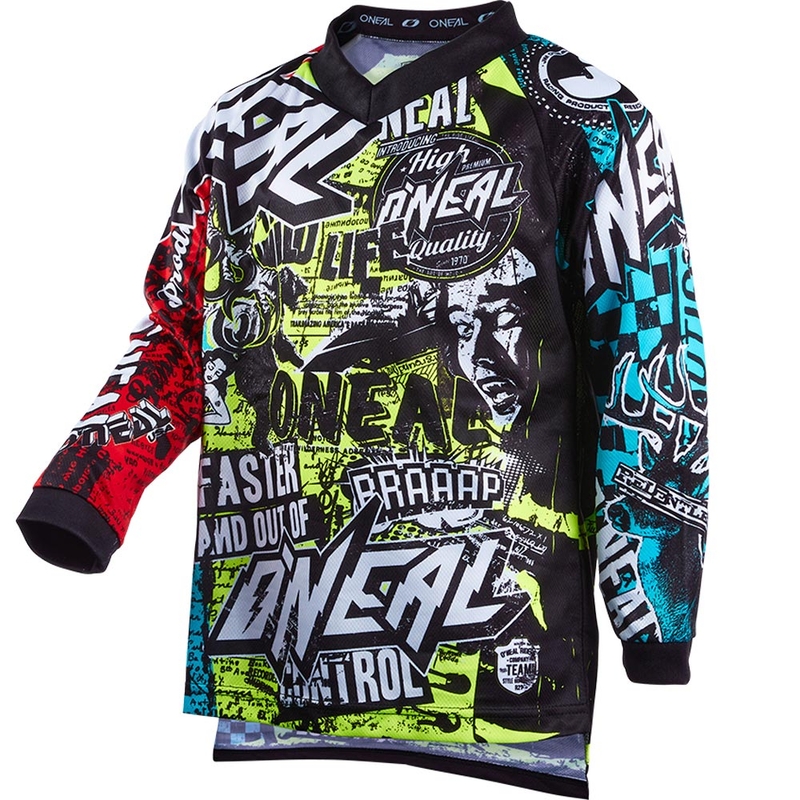 Maillot de motocross O'Neal Element Wild pour enfants, multicolore