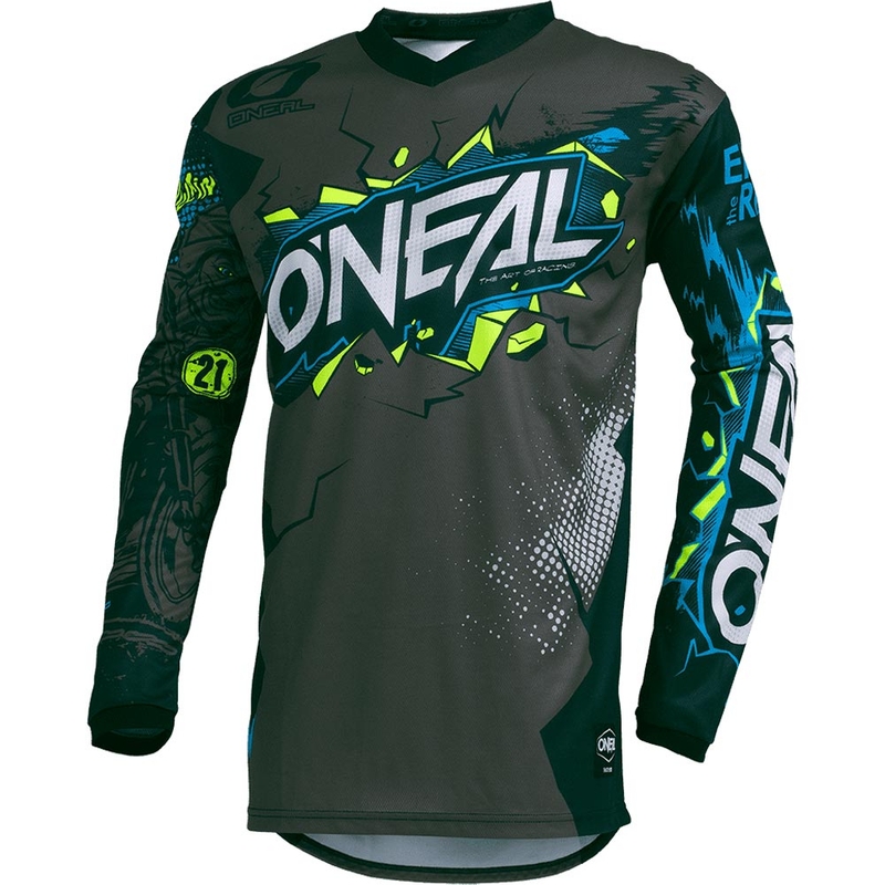 Maillot de motocross O'Neal Element Villain pour enfant, gris