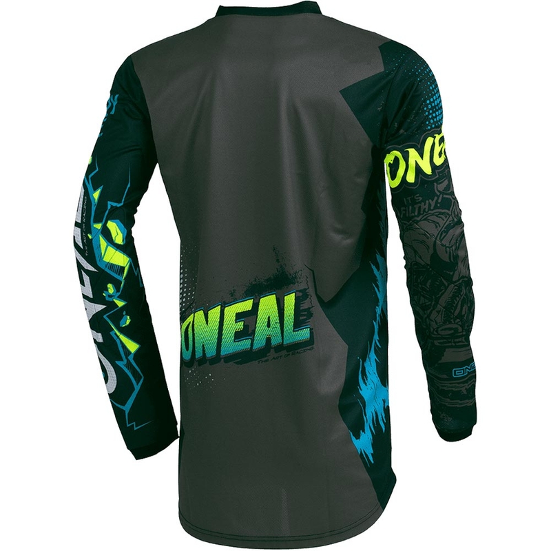 Maillot de motocross O'Neal Element Villain pour enfant, gris