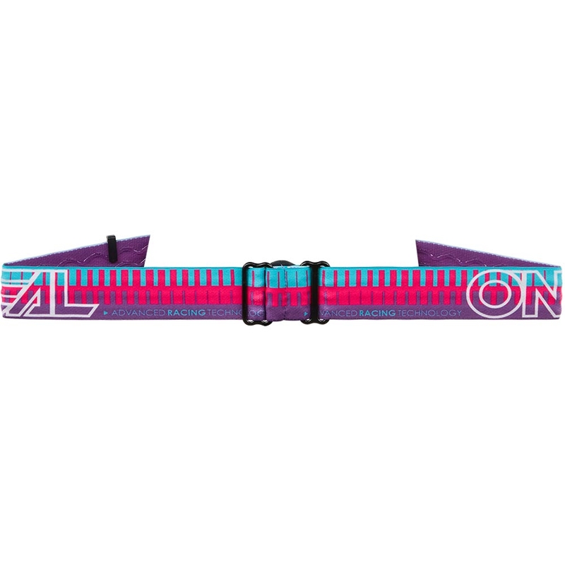 Lunettes de motocross rayées O'Neal B-10 pour enfants, rose-violet