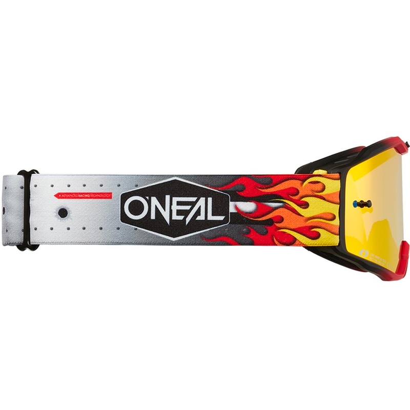 Lunettes de motocross pour enfants O'Neal B-10 HR multicolores avec verres en plexiglas rouge iridium