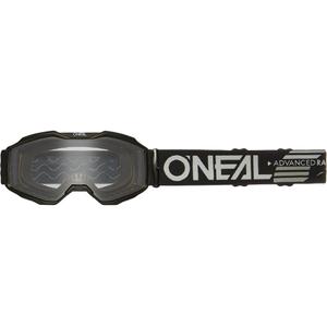 Lunettes de motocross O'Neal B-10 Solid pour enfants, noires avec verres transparents