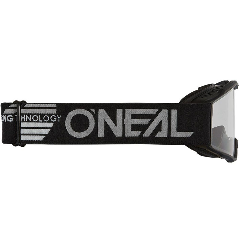 Lunettes de motocross O'Neal B-10 Solid pour enfants, noires avec verres transparents