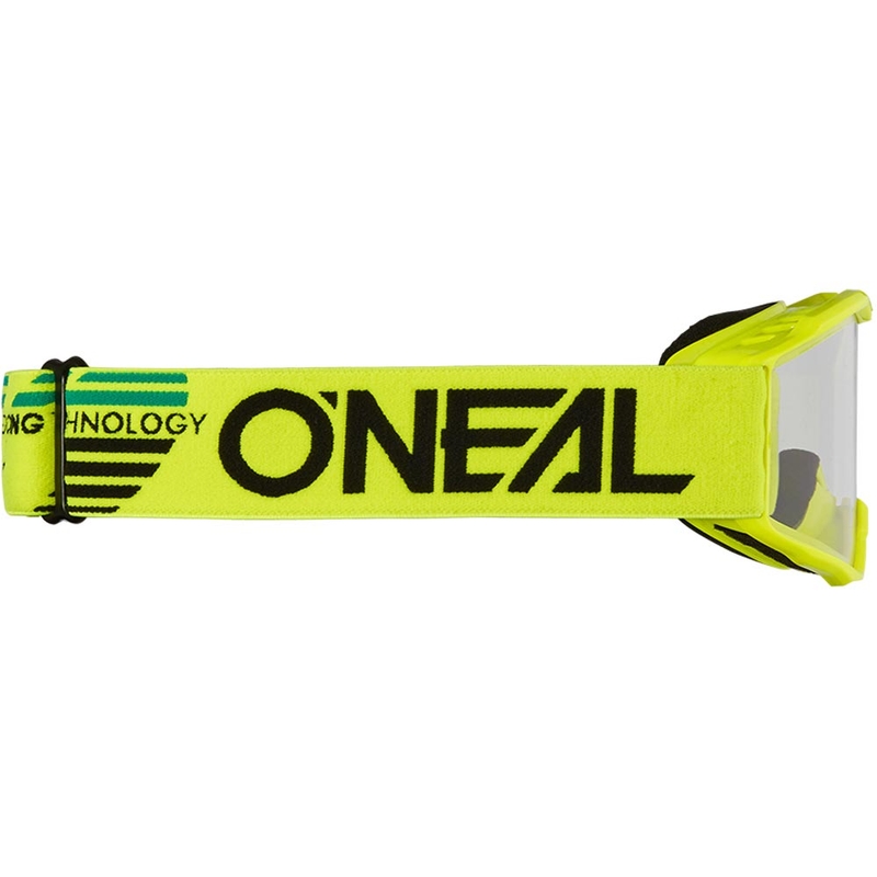 Lunettes de motocross pour enfants O'Neal B-10, jaune fluo uni avec plexiglas transparent
