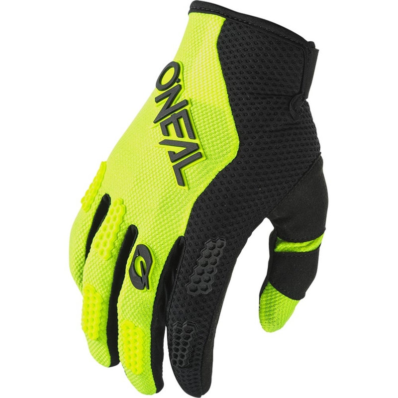 Gants de motocross pour enfants O´Neal Element Racewear, noir et jaune fluo