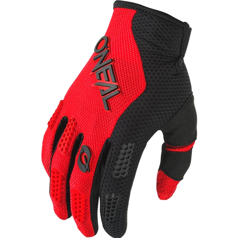 Gants de motocross O'Neal Element Racewear pour enfants, noir et rouge