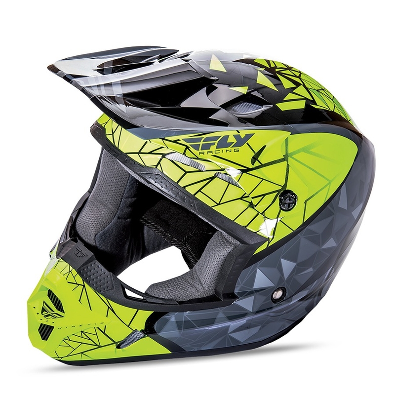 Motokrosová přilba FLY Racing Kinetic CRUX - USA fluo žluto-šedo-černá - II. jakost