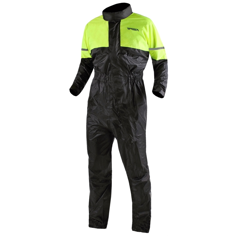 Kombinéza do deště RSA černo-fluo žlutá - II. jakost