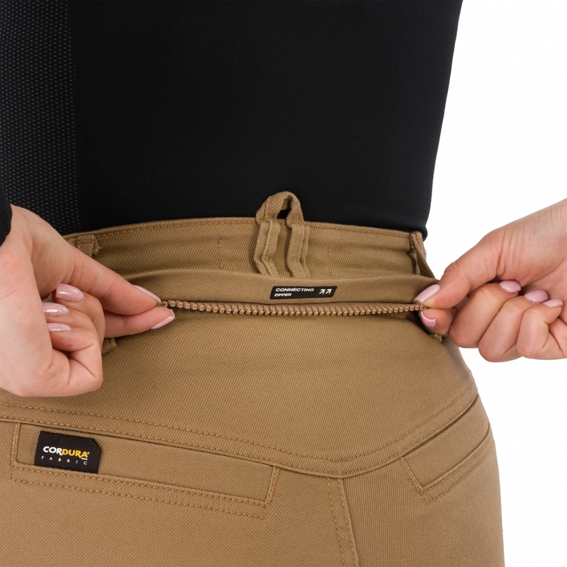 Jean moto court pour femme Shima Recon sable