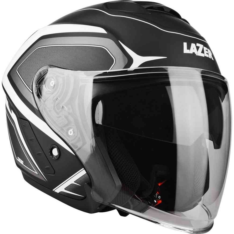 Casque moto ouvert Lazer Tango Hexa noir et blanc
