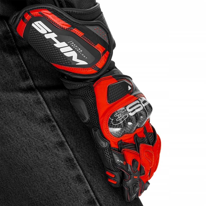 Gants de moto Shima RS-3 rouge fluo