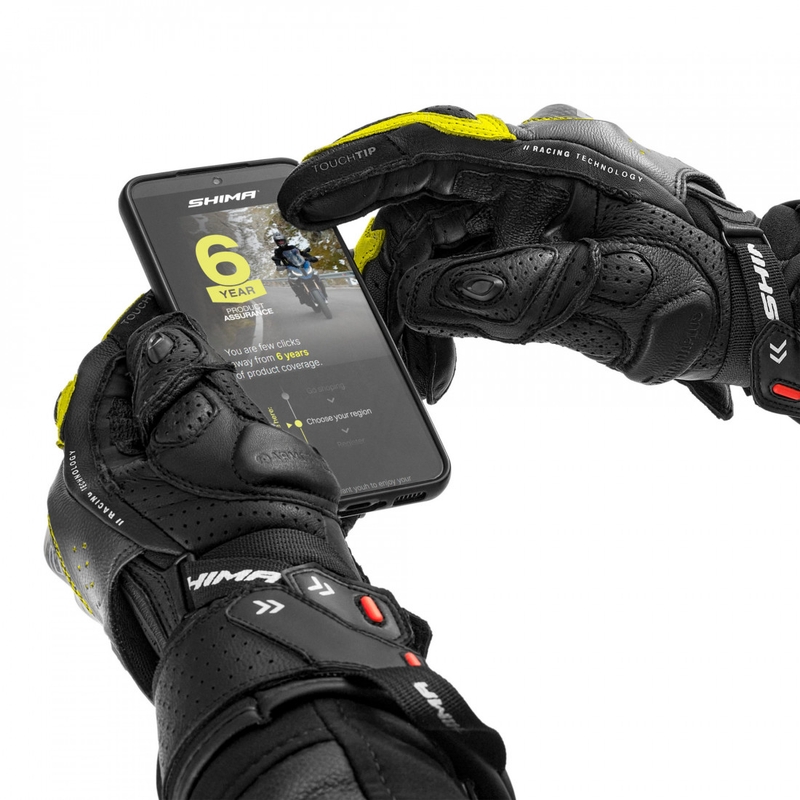 Gants de moto Shima RS-3 jaune fluo