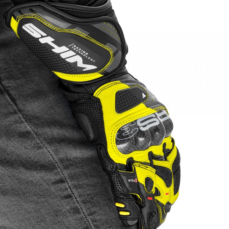 Gants de moto Shima RS-3 jaune fluo