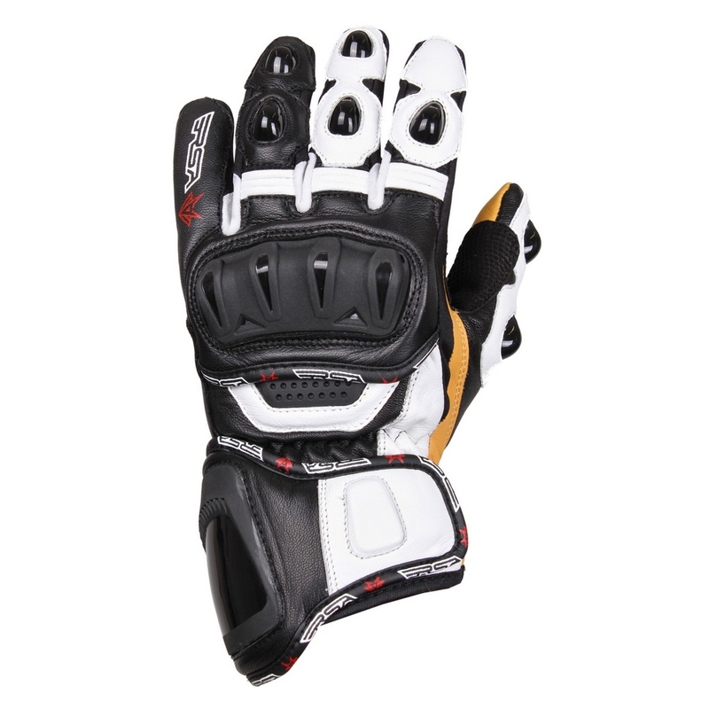 Rukavice na motorku RSA Spacer černo-bílé - II. jakost
