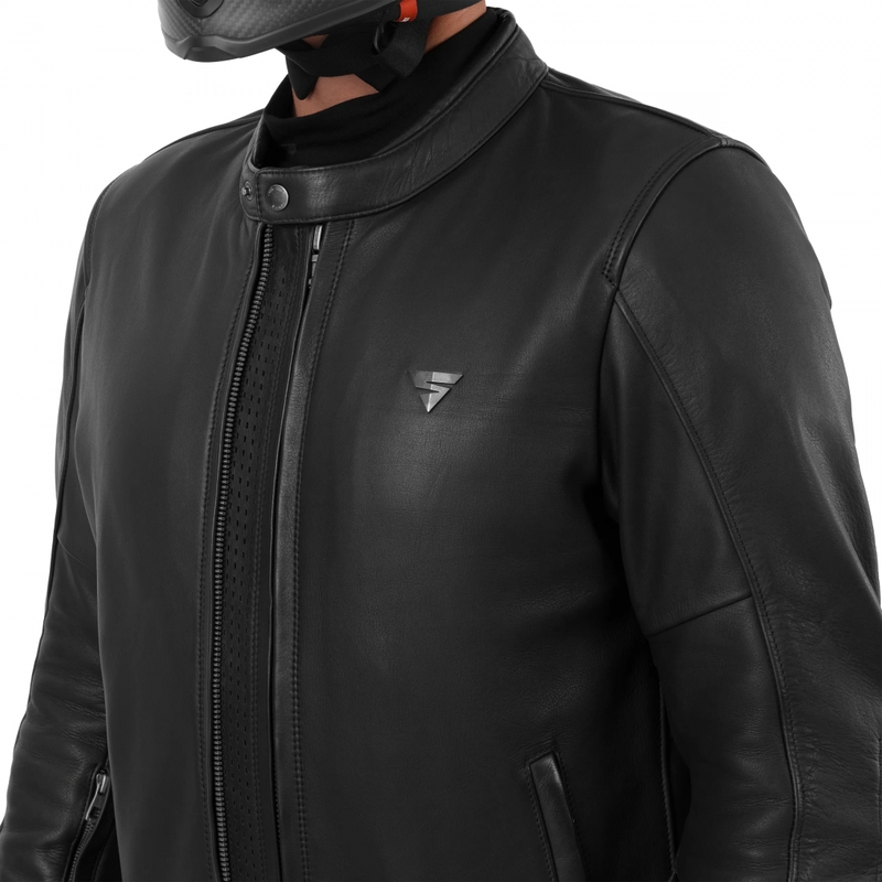 Blouson de moto en cuir Shima Hunter 3.0 noir