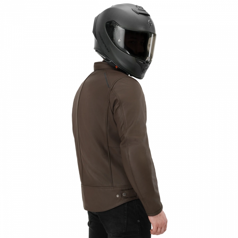 Blouson de moto en cuir marron Shima Hunter 3.0