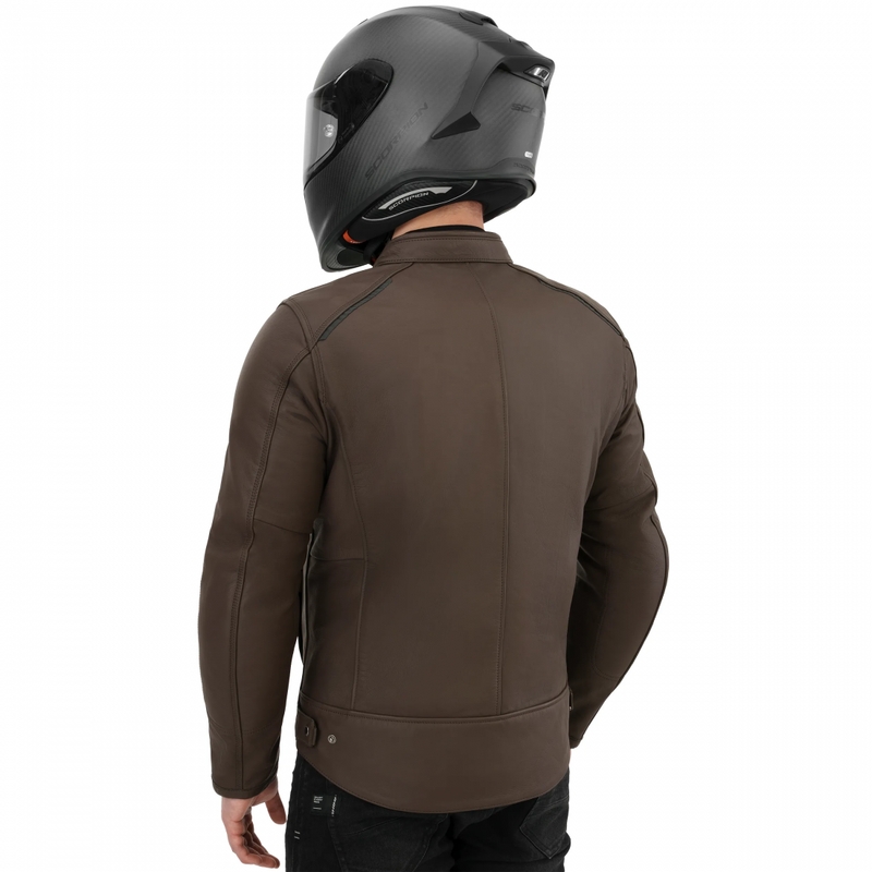 Blouson de moto en cuir marron Shima Hunter 3.0