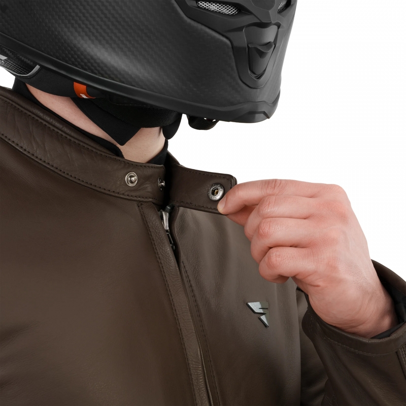 Blouson de moto en cuir marron Shima Hunter 3.0
