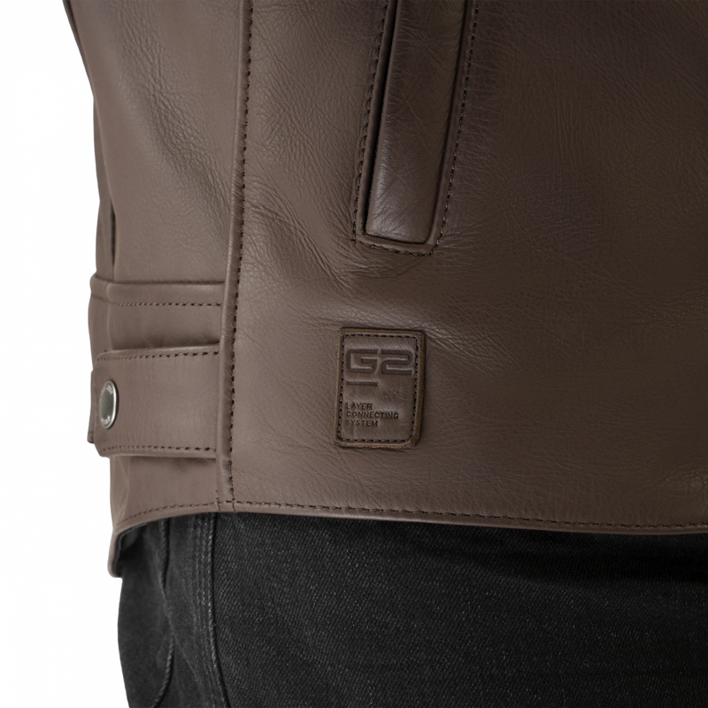 Blouson de moto en cuir marron Shima Hunter 3.0