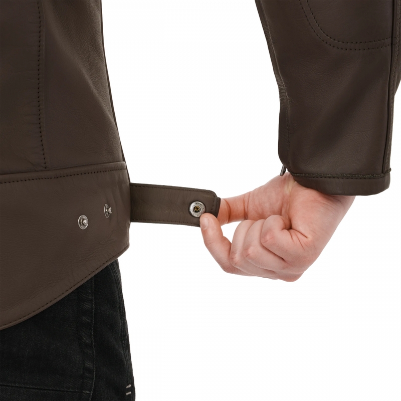 Blouson de moto en cuir marron Shima Hunter 3.0