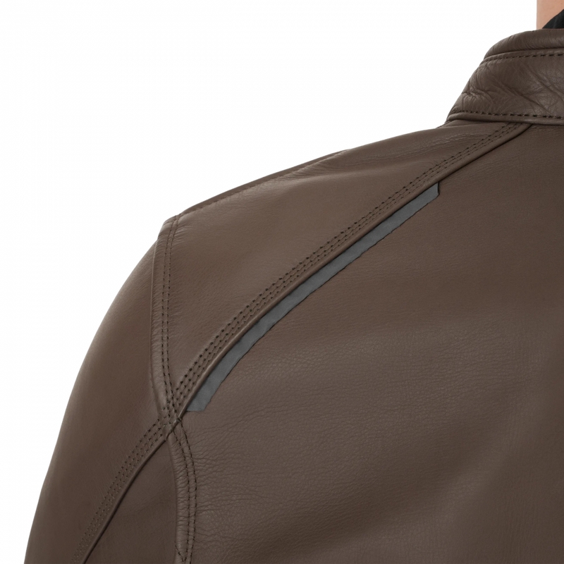 Blouson de moto en cuir marron Shima Hunter 3.0
